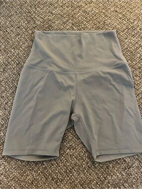 High-Rise Gray Women's Bike Shorts — Sleek Support